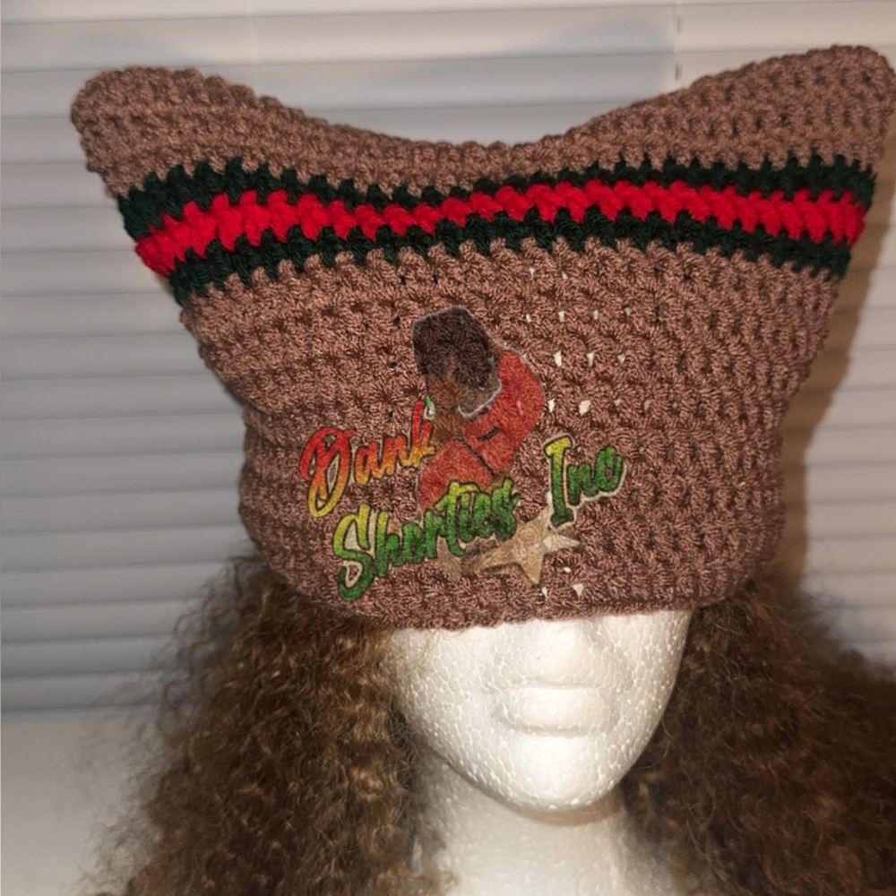 Brown Knit Cat Ear Beanie